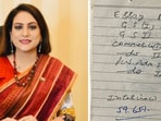 IAS officer Sonal Goyal shared a note written by her father. IAS officer Sonal Goyal shared a note written by her father.