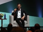 Google CEO Sundar Pichai speaks during the Stanford Business, Government and Society Forum at Stanford University. Google CEO Sundar Pichai speaks during the Stanford Business, Government and Society Forum at Stanford University.