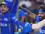 Ishan Kishan, Rohit Sharma, Hardik Pandya celebrate after the match. Ishan Kishan, Rohit Sharma, Hardik Pandya celebrate after the match.