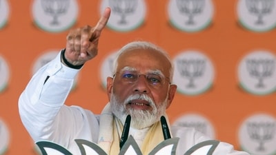 Prime Minister Narendra Modi addresses a public meeting for the Lok Sabha polls, in Damoh on Friday. (ANI Photo) Prime Minister Narendra Modi addresses a public meeting for the Lok Sabha polls, in Damoh on Friday. (ANI Photo)