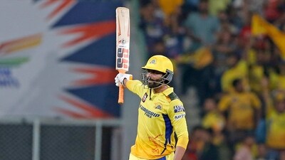 Ravindra Jadeja was promoted to No.4. While he stayed till then end, he took 40 balls to score 57 runs. (ANI ) Ravindra Jadeja was promoted to No.4. While he stayed till then end, he took 40 balls to score 57 runs. (ANI )