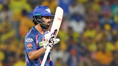 Rahul scored 82 off 53 balls, hitting nine fours and three sixes. He fell to Matheesha Pathirana in the 18th over thanks to a sensational catch from Ravndra Jadeja. (IPL) Rahul scored 82 off 53 balls, hitting nine fours and three sixes. He fell to Matheesha Pathirana in the 18th over thanks to a sensational catch from Ravndra Jadeja. (IPL)
