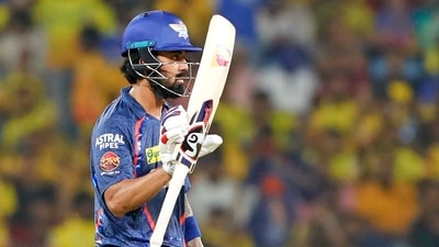 Lucknow Super Giants' skipper KL Rahul celebrates his half-century during the match against Chennai Super Kings in the Indian Premier League (IPL) 2024 (IPL)