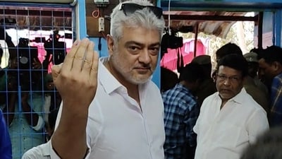 Ajith Kumar was one of the first actors to cast their vote in TN, turning up early before most people turned up. (X) Ajith Kumar was one of the first actors to cast their vote in TN, turning up early before most people turned up. (X)