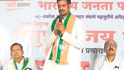 Anup Dhotre, son of four-time MP Sanjay Dhotre, refuted allegations of ‘parivarvad’. Anup Dhotre, son of four-time MP Sanjay Dhotre, refuted allegations of ‘parivarvad’.