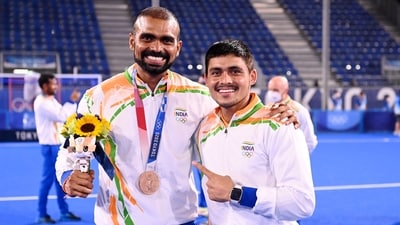 India goalkeepers PR Sreejesh and Krishan Bahadur Pathak (Hockey India) India goalkeepers PR Sreejesh and Krishan Bahadur Pathak (Hockey India)