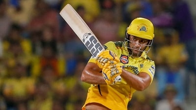 Chennai Super Kings' Shivam Dube plays a shot during the Indian Premier League cricket match between Chennai Super Kings and Lucknow Super Giants (AP) Chennai Super Kings' Shivam Dube plays a shot during the Indian Premier League cricket match between Chennai Super Kings and Lucknow Super Giants (AP)