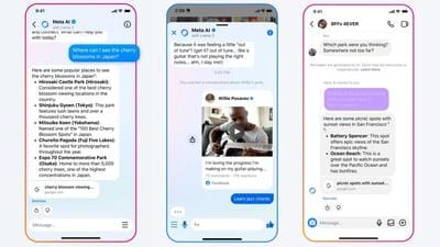 Meta AI integration across WhatsApp, Instagram and Facebook. (Official images) Meta AI integration across WhatsApp, Instagram and Facebook. (Official images)