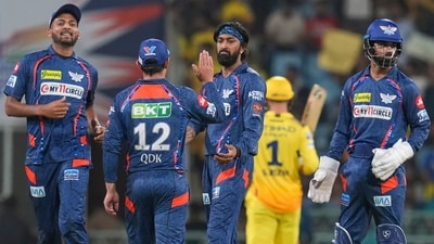 LSG were in control for much of the CSK innings. Krunal Pandya was the highest wicket-taker with figures of 2/16 in three overs while Mohsin Khan, Yash Thakur, Ravi Bishnoi and Marcus Stoinis all got a wicket each. (PTI) LSG were in control for much of the CSK innings. Krunal Pandya was the highest wicket-taker with figures of 2/16 in three overs while Mohsin Khan, Yash Thakur, Ravi Bishnoi and Marcus Stoinis all got a wicket each. (PTI)