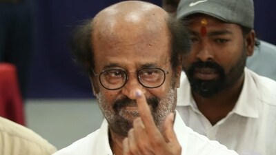 Rajinikanth also turned up early on Friday with his posse, urging citizens to turn up to the polling booths and perform their civic duty. (X) Rajinikanth also turned up early on Friday with his posse, urging citizens to turn up to the polling booths and perform their civic duty. (X)