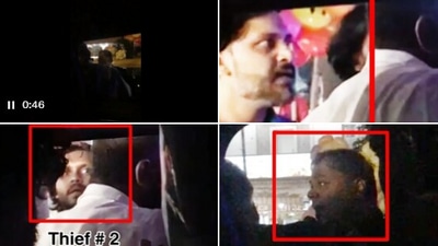 Harshika Poonacha, Kannada film actress, shared visuals of the incident on social media. Harshika Poonacha, Kannada film actress, shared visuals of the incident on social media.