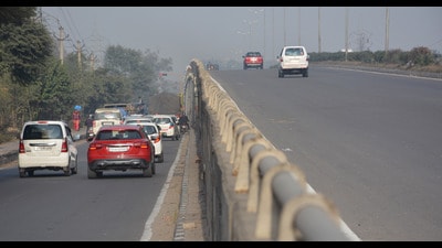The flyover was to be completed by January but due to incessant rains last year, the new deadline was April 25. (HT file)