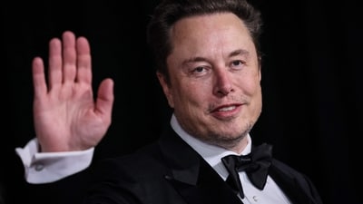 Elon Musk arrives at the Tenth Breakthrough Prize Ceremony at the Academy Museum of Motion Pictures in Los Angeles, California. (AFP)