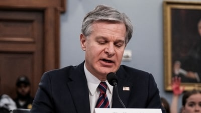 FBI director Christopher Wray has warned that Chinese hackers are waiting for the ‘right moment’ to attack US infrastructure (REUTERS/Michael A. McCoy) (REUTERS)