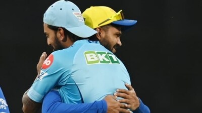 LSG captain KL Rahul with CSK captain Ruturaj Gaikwad (Photo: Deepak Gupta/HT) LSG captain KL Rahul with CSK captain Ruturaj Gaikwad (Photo: Deepak Gupta/HT)
