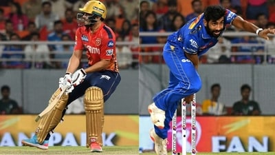 Ashutosh Sharma paddle-swept Jasprit Bumrah for a six. Ashutosh Sharma paddle-swept Jasprit Bumrah for a six.
