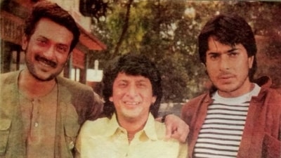 Arshad Warsi poses with co-stars Sharad Kapoor (right) and Milind Gunaji (left) in an undated picture. They were seen together in Trishakti; the 1999 action film was directed by Madhur Bhandarkar. Arshad Warsi poses with co-stars Sharad Kapoor (right) and Milind Gunaji (left) in an undated picture. They were seen together in Trishakti; the 1999 action film was directed by Madhur Bhandarkar.