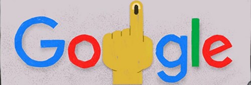 On Friday, Google Doodle depicted an inked index finger, symbolizing the commencement of the voting process for India's Lok Sabha election 2024. (Google) On Friday, Google Doodle depicted an inked index finger, symbolizing the commencement of the voting process for India's Lok Sabha election 2024. (Google)