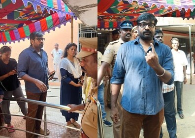 Vijay Sethupathi before and after casting his vote
