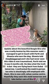 Alia Bhatt re-shared a post about a pet dog being 'cruelly beaten by monster maid'. Alia Bhatt re-shared a post about a pet dog being 'cruelly beaten by monster maid'.