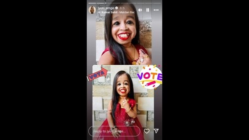 Jyoti Amge posted these pictures after she exercised her voting rights. (Instagram/@jyoti_amge) Jyoti Amge posted these pictures after she exercised her voting rights. (Instagram/@jyoti_amge)