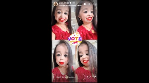 Jyoti Amge posted this story before casting her vote. (Instagram/@jyoti_amge) Jyoti Amge posted this story before casting her vote. (Instagram/@jyoti_amge)