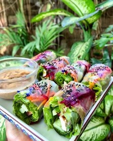 Vietnamese spring rolls with peanut sauce (representational image) (Instagram) Vietnamese spring rolls with peanut sauce (representational image) (Instagram)