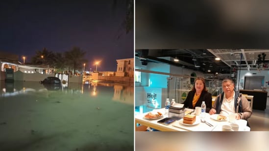 Dubai flood: The image shows an elderly couple inside IKEA UAE. (Instagram/@msleannemarrie)