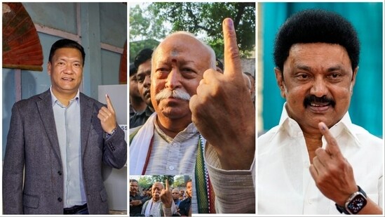 Political leaders from across the country cast their votes as the first phase of Lok Sabha election commences today on 102 constituencies across 21 states and Union Territories.