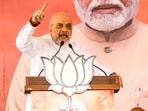 Union Home Minister Amit Shah addresses during a public meeting for Lok Sabha polls, in Rajasthan's Bhilwara, Saturday, April 20, 2024.