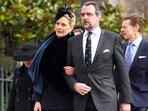 Princess Tatiana of Greece and Denmark and Prince Nikolaos of Greece arrives to attend a thanksgiving service for the life of King Constantine of the Hellenes, at St George's Chapel at Windsor Castle on February 27, 2024. (Photo by Chris Jackson / POOL / AFP) Princess Tatiana of Greece and Denmark and Prince Nikolaos of Greece arrives to attend a thanksgiving service for the life of King Constantine of the Hellenes, at St George's Chapel at Windsor Castle on February 27, 2024. (Photo by Chris Jackson / POOL / AFP)