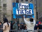 A man carries a Free TikTok sign in front of the courthouse where the hush-money trial of Donald Trump got underway April 15, 2024, in New York. (AP Photo/Ted Shaffrey, File) A man carries a Free TikTok sign in front of the courthouse where the hush-money trial of Donald Trump got underway April 15, 2024, in New York. (AP Photo/Ted Shaffrey, File)
