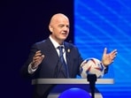 FIFA President Gianni Infantino delivers a speech. FIFA President Gianni Infantino delivers a speech.