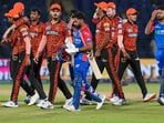 Sunrisers Hyderabad (266/7) registered a massive 67-run win over Delhi Capitals (199) to move to the second spot on the points table with five wins in seven matches.(PTI)