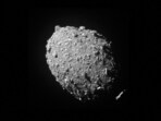 Asteroid moonlet Dimorphos as seen by the DART spacecraft 11 seconds before impact in this image taken by DART’s on board DRACO imager from a distance of 68 kilometers, and released September 26, 2022.