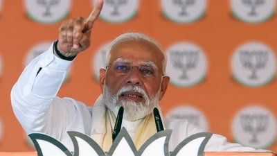 Prime Minister Narendra Modi addressed a public meeting for the Lok Sabha polls on Friday. (ANI Photo) Prime Minister Narendra Modi addressed a public meeting for the Lok Sabha polls on Friday. (ANI Photo)
