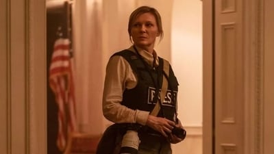 Civil War movie review: Kirsten Dunst in a still from the film that is far less interested in partisan politics than in human psychology and the effects of conflict.