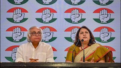 Congress leaders Jairam Ramesh and Supriya Shrinate addressing a press conference in New Delhi. (PTI Photo) Congress leaders Jairam Ramesh and Supriya Shrinate addressing a press conference in New Delhi. (PTI Photo)