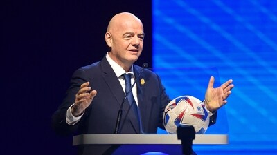 FIFA President Gianni Infantino delivers a speech. (AFP) FIFA President Gianni Infantino delivers a speech. (AFP)
