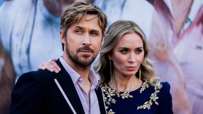 Actors Ryan Gosling and Emily Blunt pose at the European premiere of their movie The Fall Guy at the UCI Luxe East Side Gallery cinema, Friday, April 19, 2024, in Berlin, Germany. For the premiere, Ryan, 43, looked sharp in a navy suit paired with a lilac shirt while Emily, 41, donned a blue jumpsuit with gold detailing. (AP) Actors Ryan Gosling and Emily Blunt pose at the European premiere of their movie The Fall Guy at the UCI Luxe East Side Gallery cinema, Friday, April 19, 2024, in Berlin, Germany. For the premiere, Ryan, 43, looked sharp in a navy suit paired with a lilac shirt while Emily, 41, donned a blue jumpsuit with gold detailing. (AP)