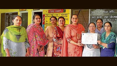 Government Sr Sec School, Threeke, is the only school in the district to get the green certification. (HT Photo) Government Sr Sec School, Threeke, is the only school in the district to get the green certification. (HT Photo)