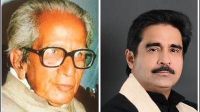 JOURNEY FROM FATHER TO SON: Freedom fighter and Parliamentarian late Ansar Harvani and his son, the quintessential romantic ghazal singer Nasser Harvani. (HT Photo) JOURNEY FROM FATHER TO SON: Freedom fighter and Parliamentarian late Ansar Harvani and his son, the quintessential romantic ghazal singer Nasser Harvani. (HT Photo)