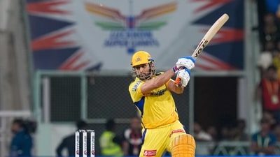 Chennai Super Kings batter MS Dhoni in action. (PTI) Chennai Super Kings batter MS Dhoni in action. (PTI)
