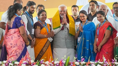 Prime Minister Narendra Modi on Saturday visited Bengaluru and neighbouring Chikkaballapura district and addressed mega rallies for the Lok Sabha poll campaign. (PTI) Prime Minister Narendra Modi on Saturday visited Bengaluru and neighbouring Chikkaballapura district and addressed mega rallies for the Lok Sabha poll campaign. (PTI)