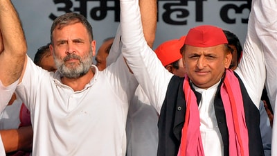 Rahul Gandhi also promised to scrap the Agniveer scheme, increase the MNREGA wages, double the honorarium for the Anganwadi workers and form a Commission to study and implement schemes for the farmers. (PTI) Rahul Gandhi also promised to scrap the Agniveer scheme, increase the MNREGA wages, double the honorarium for the Anganwadi workers and form a Commission to study and implement schemes for the farmers. (PTI)