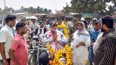 Pappu Yadav campaigns in Purnea on Saturday. (PTI) Pappu Yadav campaigns in Purnea on Saturday. (PTI)