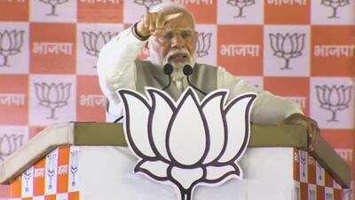 Prime Minister Narendra Modi addresses an election rally in Nanded on Saturday. (PTI Photo) Prime Minister Narendra Modi addresses an election rally in Nanded on Saturday. (PTI Photo)