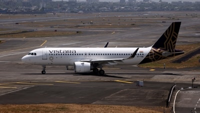 A Vistara passenger aircraft taxis on the tarmac at Chhatrapati Shivaji International Airport in Mumbai. (Reuters file photo)
