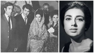 Yesteryear actor Babita was born in Mumbai on April 20, 1947. She and husband-actor Randhir Kapoor pose with Sharmila Tagore and Mansoor Ali Khan Pataudi at their 1971 wedding. Babita and Randhir's younger daughter, actor Kareena Kapoor, is married to Sharmila and Mansoor, also known as Tiger Pataudi's son, Saif Ali Khan. (All pics: Reddit) Yesteryear actor Babita was born in Mumbai on April 20, 1947. She and husband-actor Randhir Kapoor pose with Sharmila Tagore and Mansoor Ali Khan Pataudi at their 1971 wedding. Babita and Randhir's younger daughter, actor Kareena Kapoor, is married to Sharmila and Mansoor, also known as Tiger Pataudi's son, Saif Ali Khan. (All pics: Reddit)