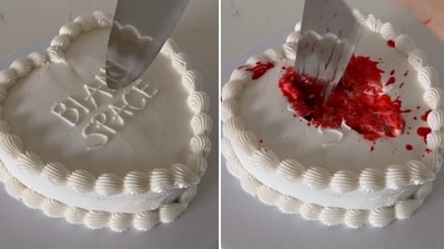 The 'bloody' Blank Space-inspired cake by @cakesbymarian_ has gone viral (Instagram) The 'bloody' Blank Space-inspired cake by @cakesbymarian_ has gone viral (Instagram)